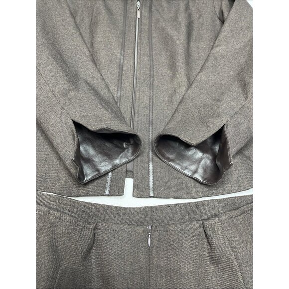 Jex Collection Women’s 2 Piece Brown Suit Skirt & Jacket Blazer Set Size 16 (46) - Picture 6 of 16